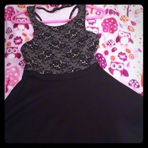 Black lace short dress